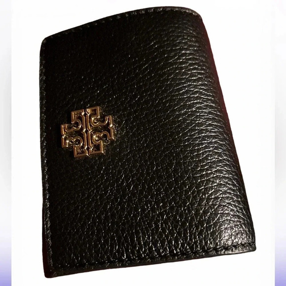 Tory Burch Trifold Compact Wallet in Black Pebbled Leather - Picture 16 of 16